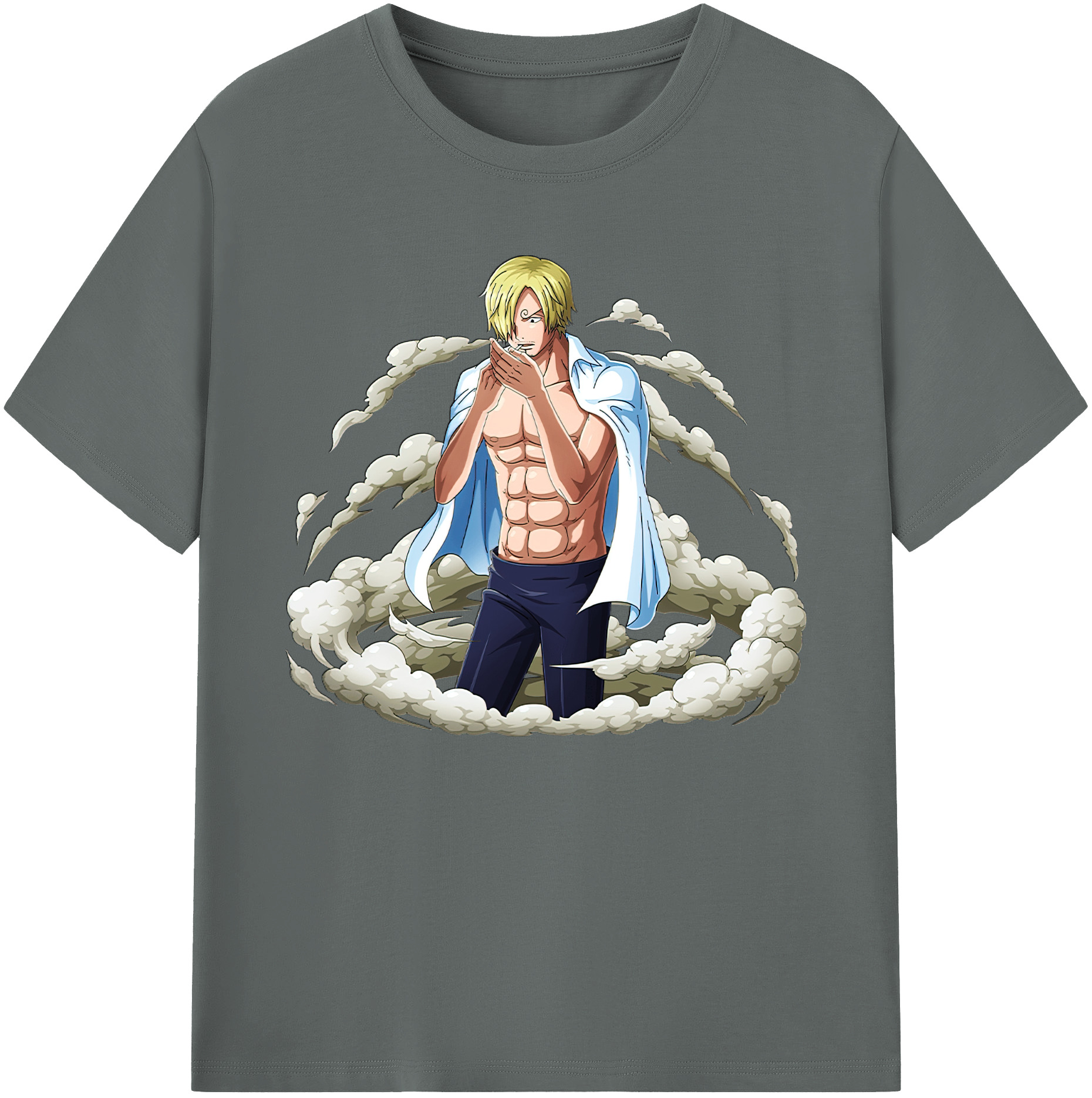 （画像用） ワンピース サンジ ONE PIECE Sanji 綿100％ メンズ半袖Tシャツ｜肌触りやわらか＆通気性
